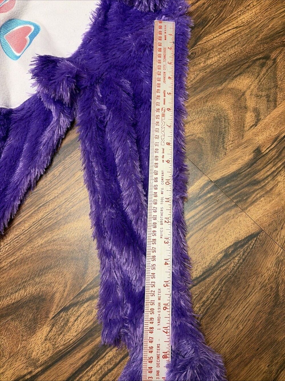 Care Bears Jumpsuit Child Small Purple Share Bear Costume Furry Flip Mitt Hooded - Picture 11 of 14